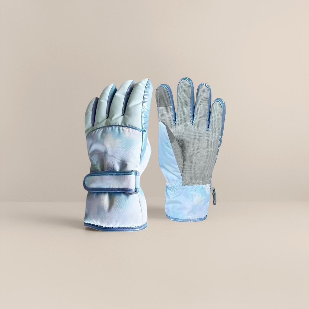 The multi-functional ski gloves are made of windproof and waterproof fabric with thickened fleece lining, suitable for both men and women details Picture