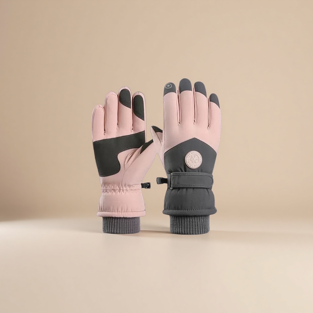 Ladies' ski gloves, windproof and anti-slip, thickened fleece, specially designed for ski resorts Specification image