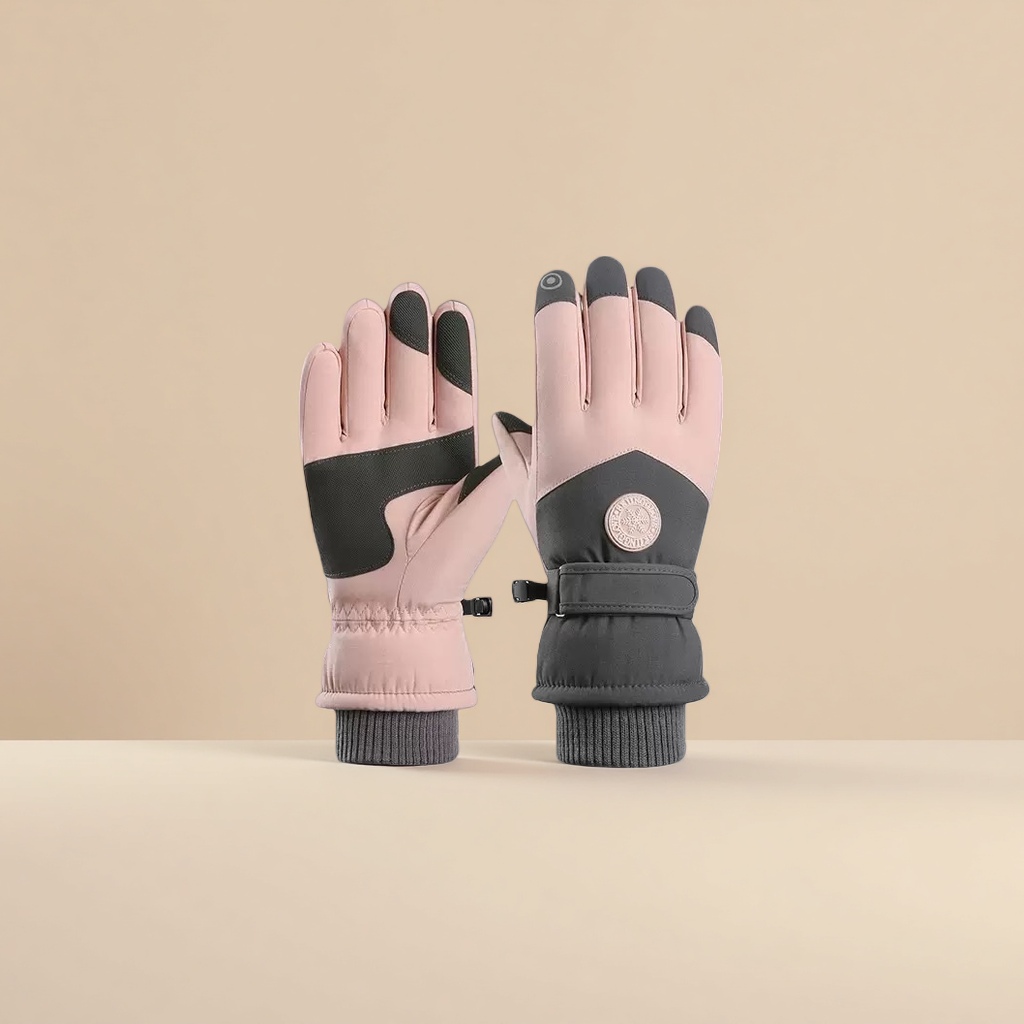 Ladies' ski gloves, windproof and anti-slip, thickened fleece, specially designed for ski resorts Application Scenario
