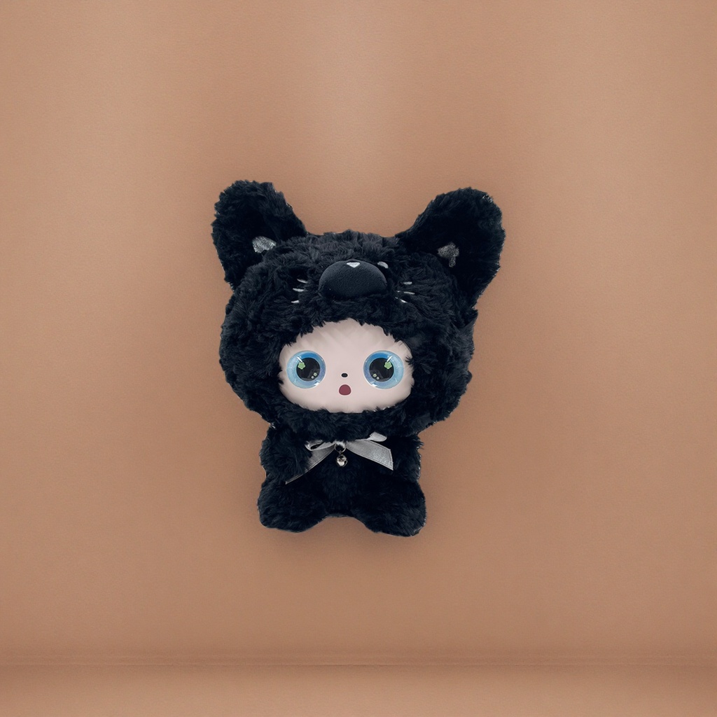 Mobobo black plush toy Cute cartoon pillow plush doll plush doll details Picture