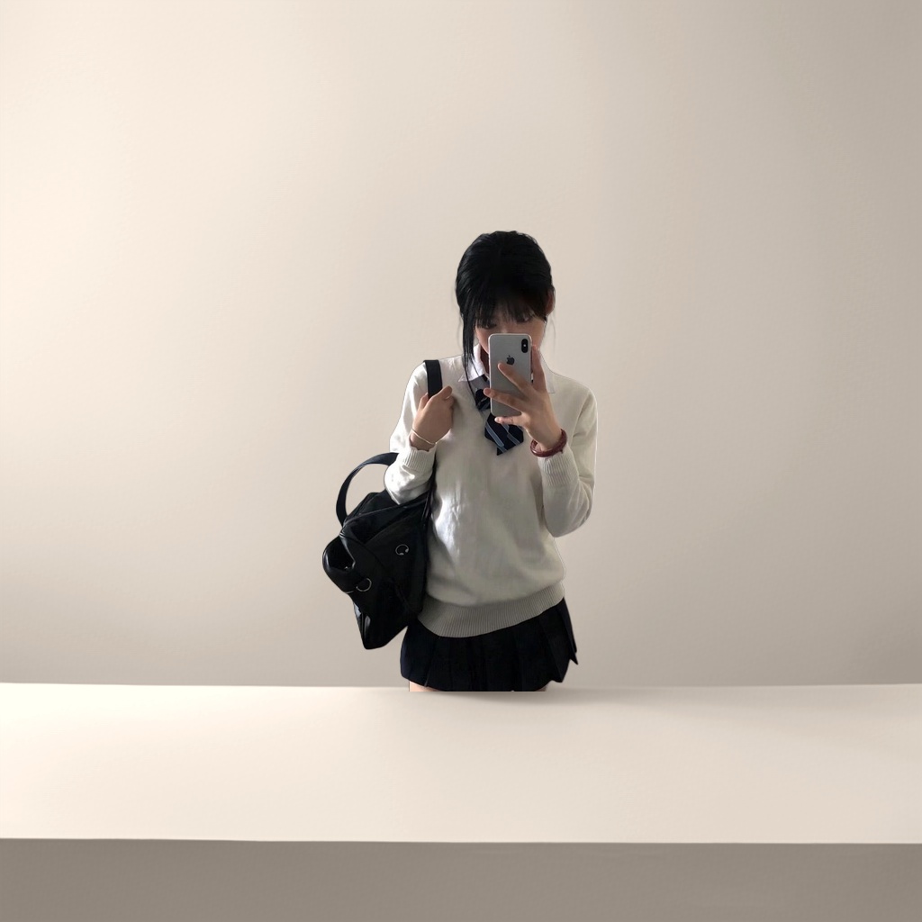 白色针织衫女学院风秋冬新款毛衣v领长袖百搭少女