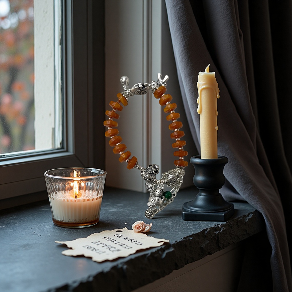 The orange bead bracelet is a fashionable, simple and versatile wrist accessory for women