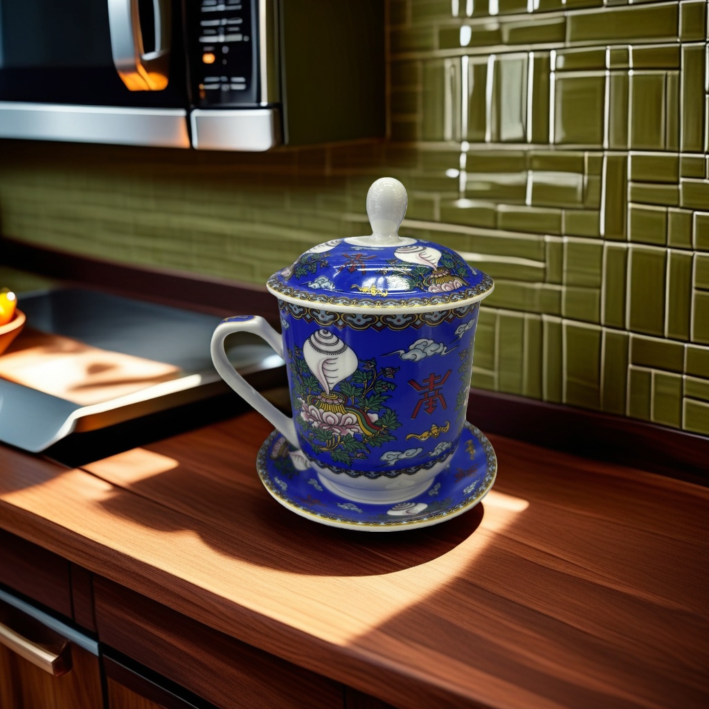 Tetera de cerámica de patrón azul tetera para el hogar tetera de infusión juego de té hecho a mano underglaze color