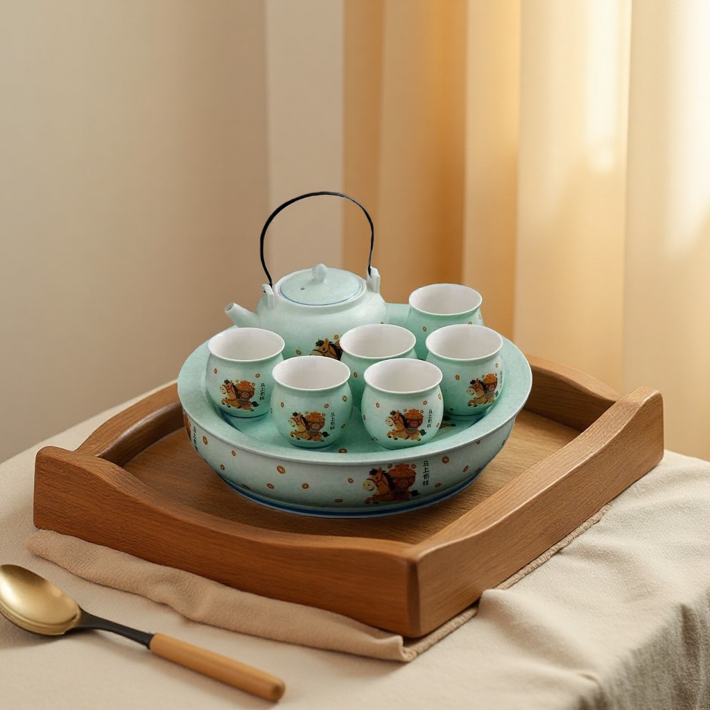 Tea set: Teapot with tea cups, ceramic Gongfu tea set gift box Specification image