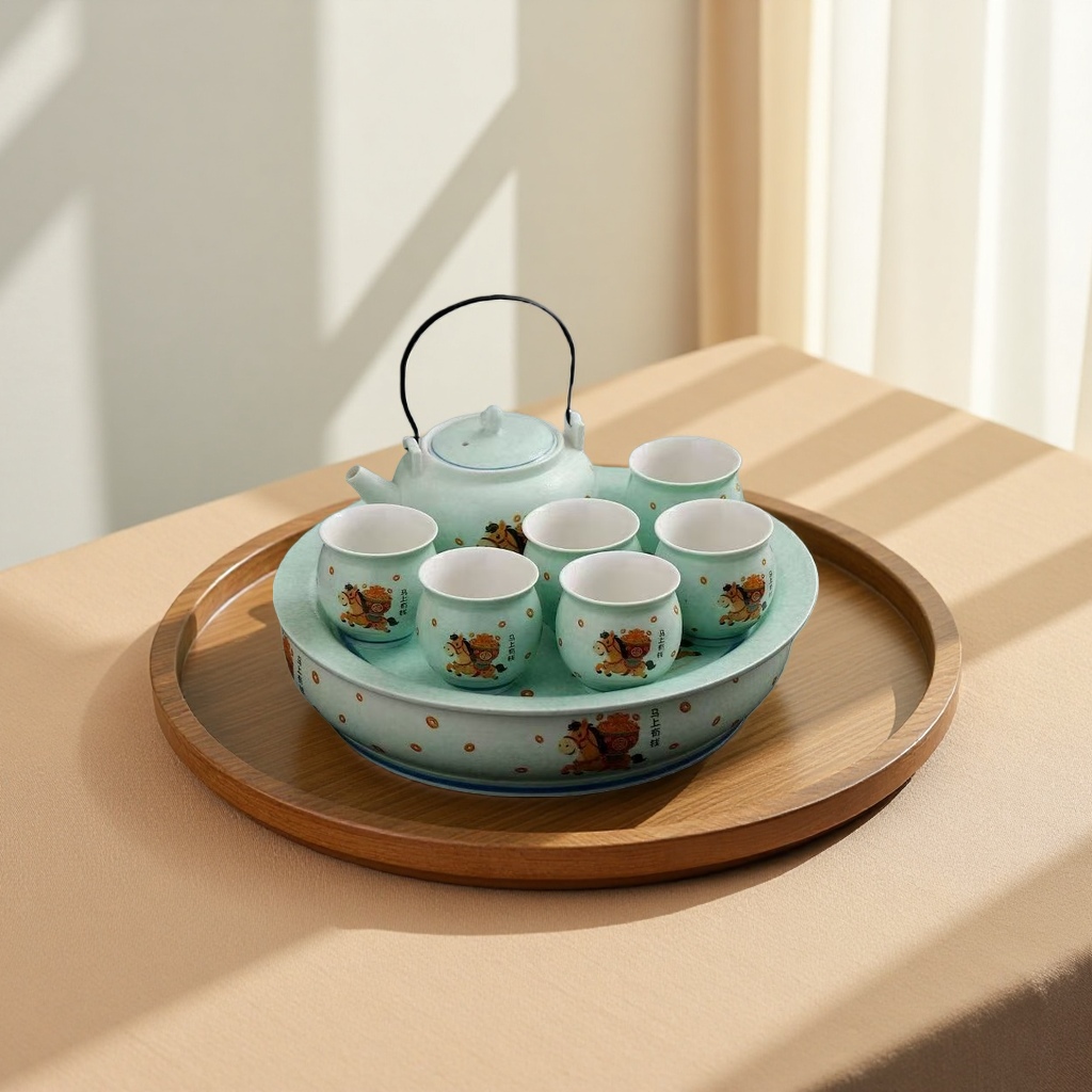 Tea set: Teapot with tea cups, ceramic Gongfu tea set gift box Application Scenario
