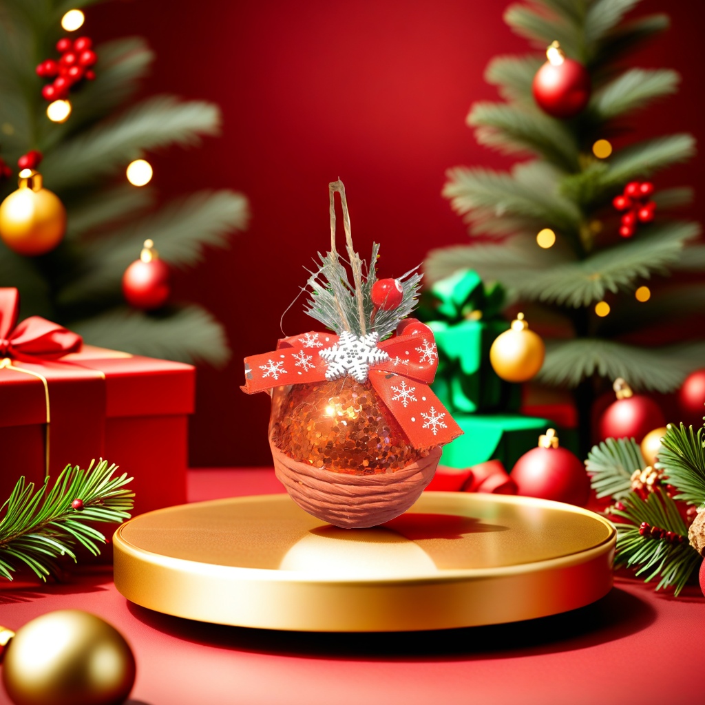 Orange shiny spherical pendant for Christmas decoration, a festive atmosphere home decor Application Scenario