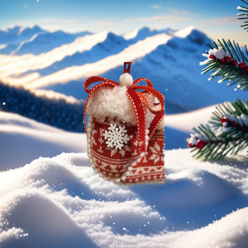 Christmas woolen sock decorative pendants, Christmas home atmosphere decoration items Specification image