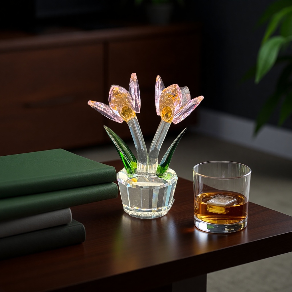天然水晶花装饰摆件水晶摆件工艺品礼品水晶工艺品6cm产品图