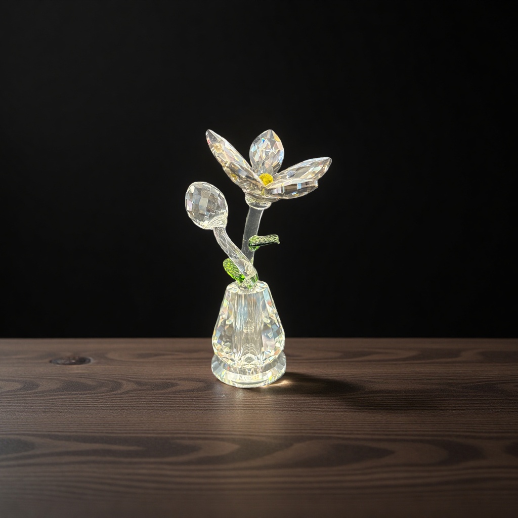 水晶花玻璃摆件 客厅卧室桌面装饰创意家居工艺品水晶工艺品