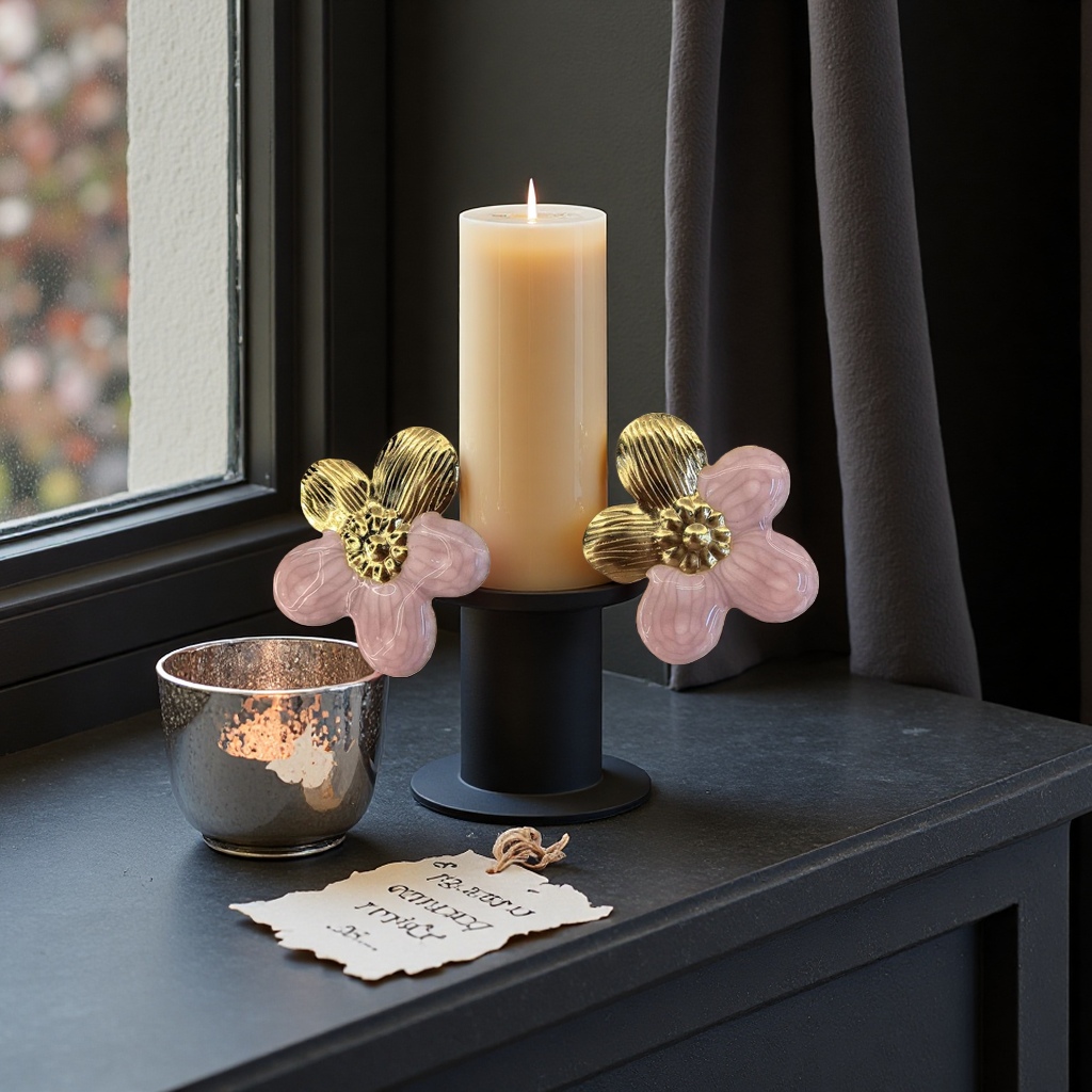 Pink flower-shaped earrings are fashionable and light luxury alloy earrings for women's daily wear