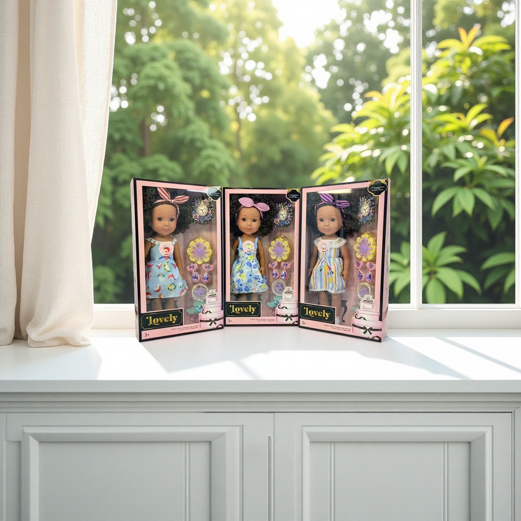 Lovely fashion dolls come in three packaging boxes of cute girl dolls