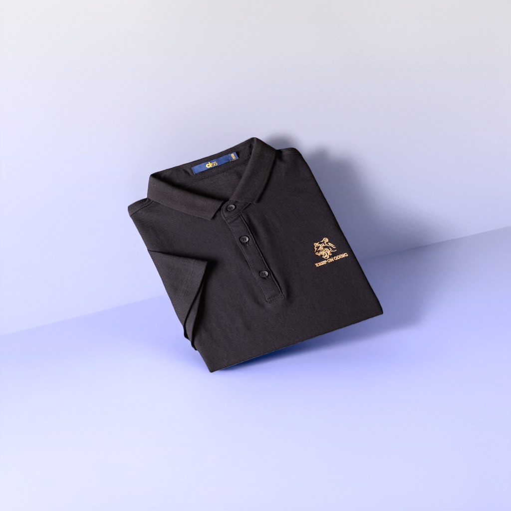 Black Polo shirt, men's short-sleeved pure cotton casual top