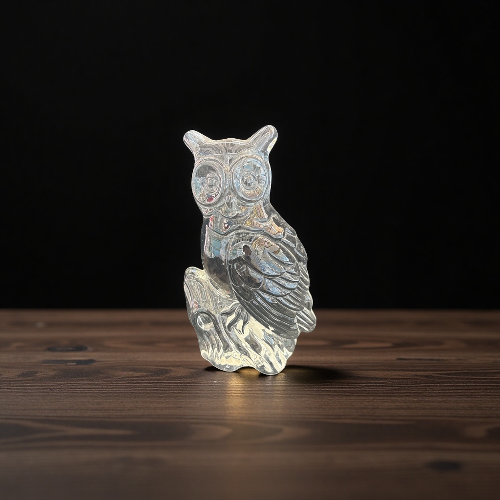 透明玻璃猫头鹰摆件 家居装饰创意工艺品水晶工艺品