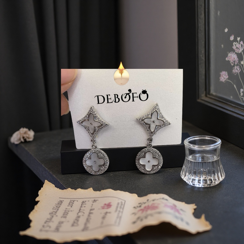 Pendientes de lujo de plata 925 para mujer un par de trajes antialérgicos orejeras details Picture
