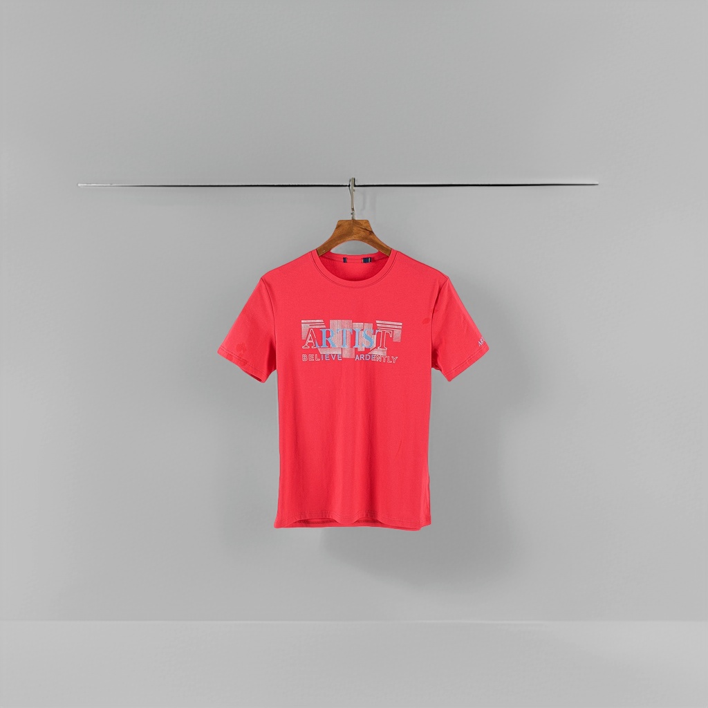 Red T-shirt men's pure cotton short-sleeved round-neck slimming summer versatile top Application Scenario