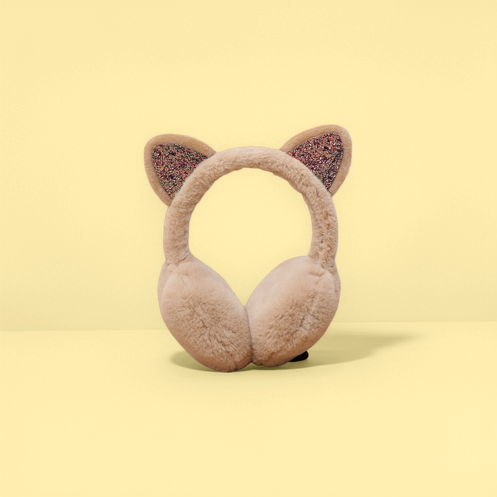 毛绒猫耳罩保暖耳罩冬季可爱毛绒耳套细节图