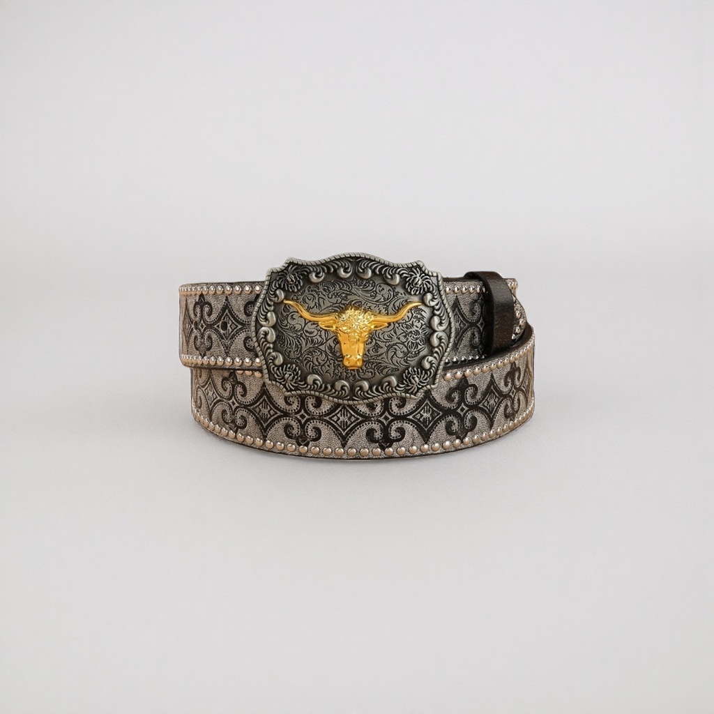 Western-style genuine leather belt men's casual belt, 1.5cm wide adjustable details Picture