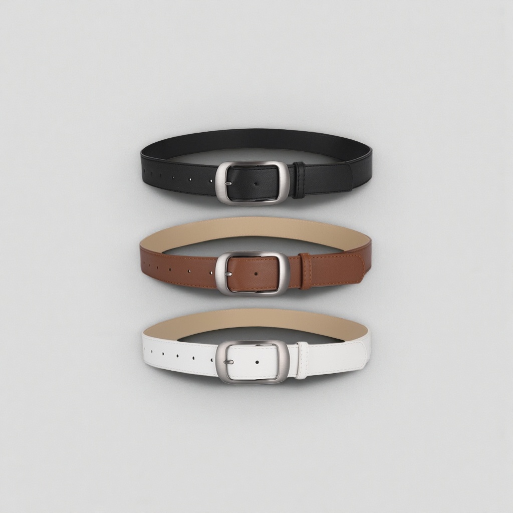 Leather men's automatic buckle belt, 3.5cm wide adjustable business casual belt Specification image