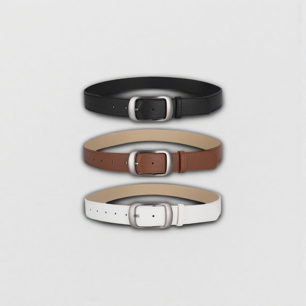 Leather men's automatic buckle belt, 3.5cm wide adjustable business casual belt