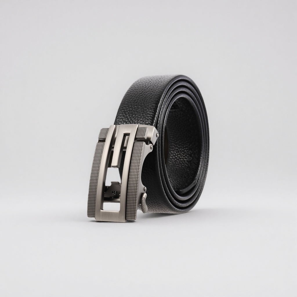 Black leather belt men's business casual belt, 3.5cm wide adjustable Specification image