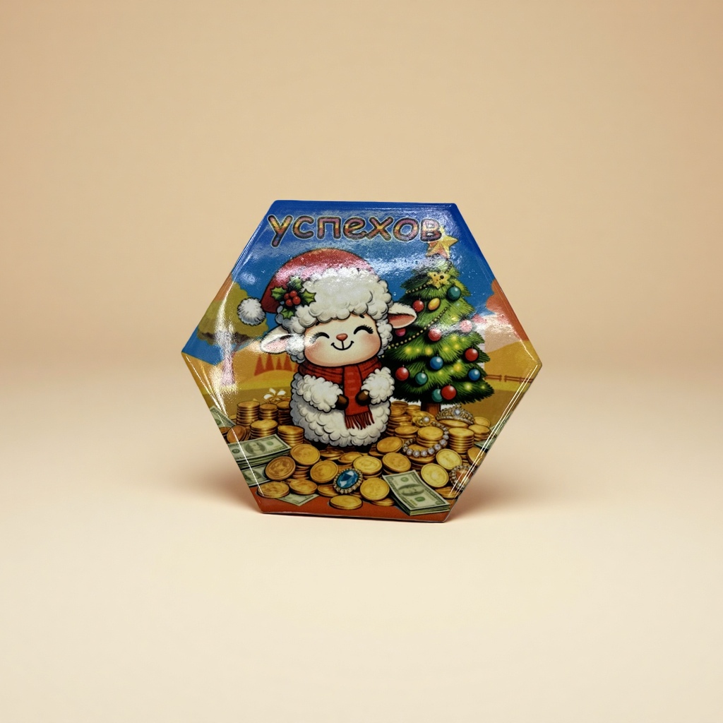 卡通羊圣诞主题装饰品 节日氛围挂件摆件礼盒装冰箱贴文创