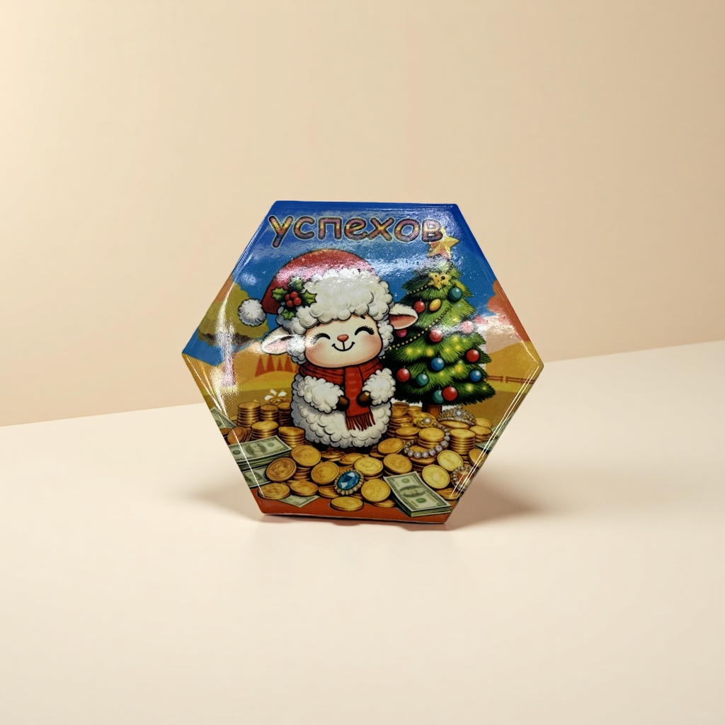 卡通羊圣诞主题装饰品 节日氛围挂件摆件礼盒装冰箱贴文创细节图
