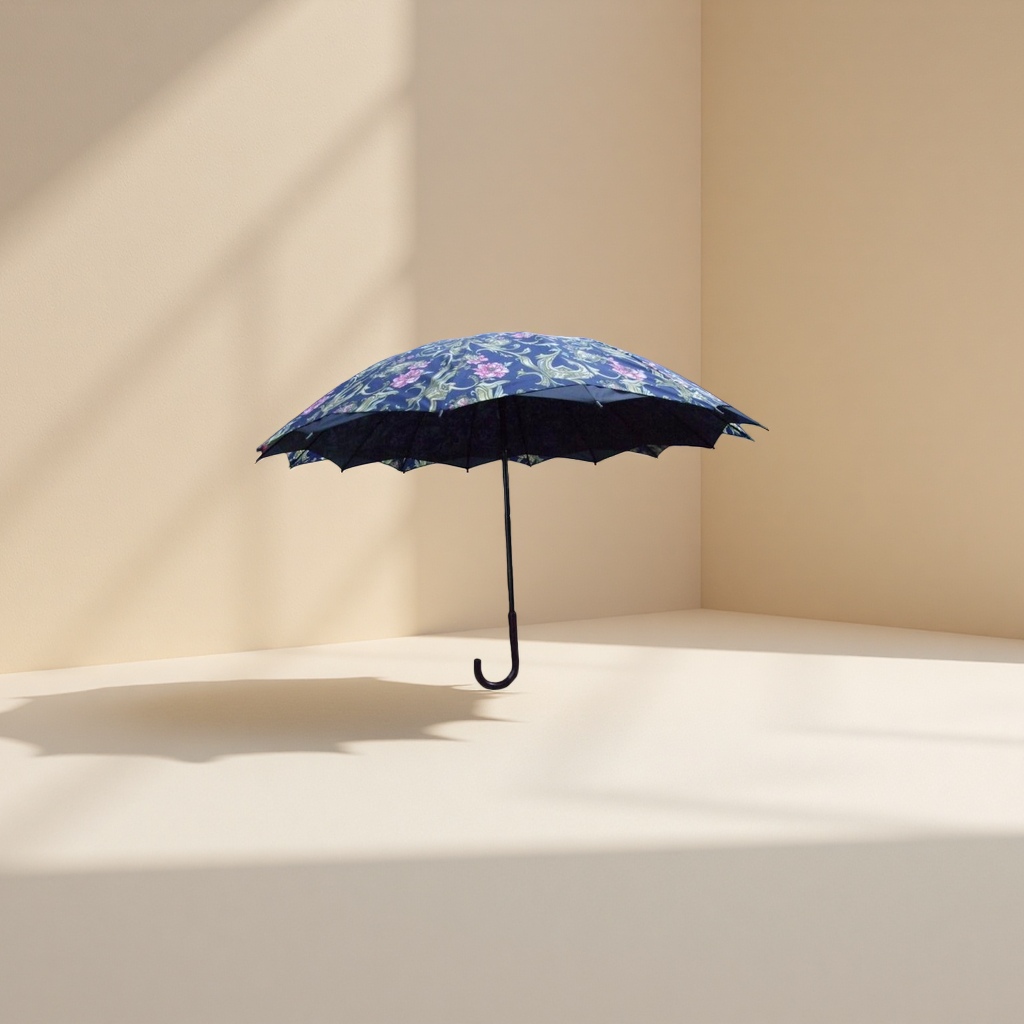 Floral pattern all-weather umbrella, waterproof, sun-proof, lightweight and foldable, suitable for both women and men details Picture