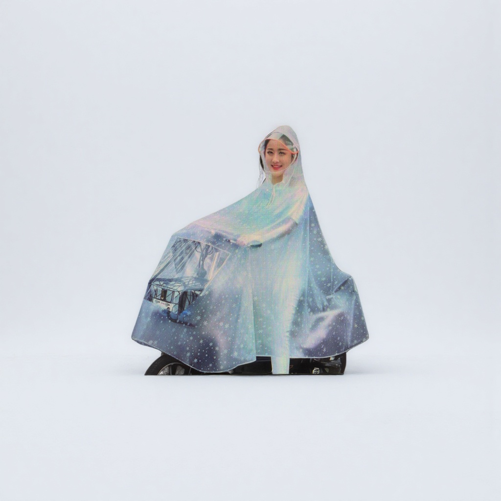Soft, thick, odorless raincoat, waterproof and windproof, suitable for both adults and children as a cycling raincoat Specification image