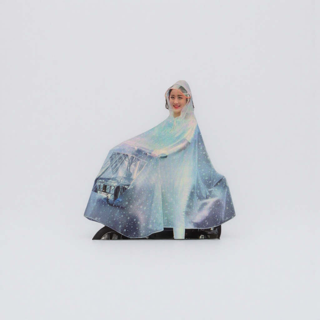 Soft, thick, odorless raincoat, waterproof and windproof, suitable for both adults and children as a cycling raincoat Application Scenario