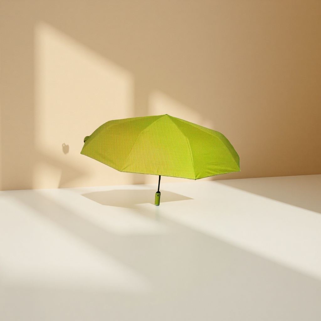 The yellow all-weather umbrella is waterproof, sun-proof, portable, foldable and has a long handle, suitable for both women and men Application Scenario