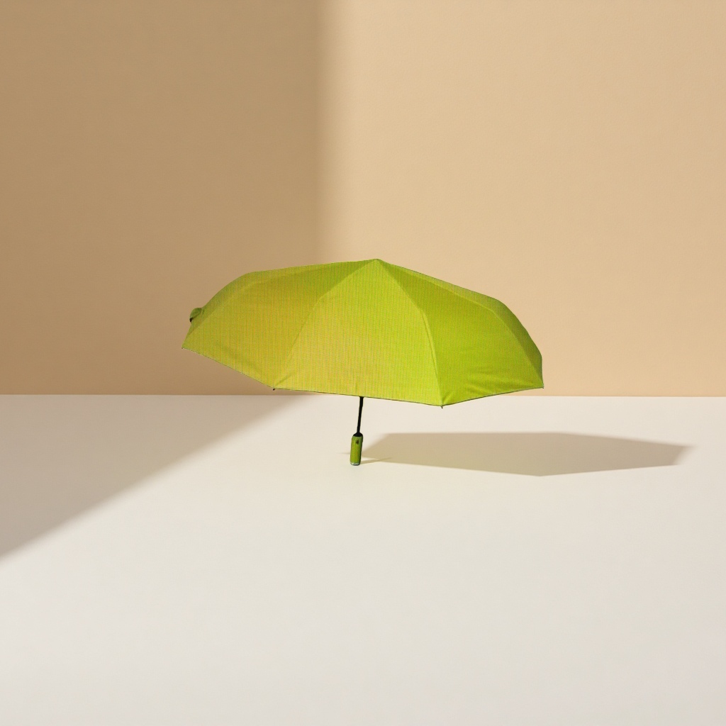 The yellow all-weather umbrella is waterproof, sun-proof, portable, foldable and has a long handle, suitable for both women and men Specification image
