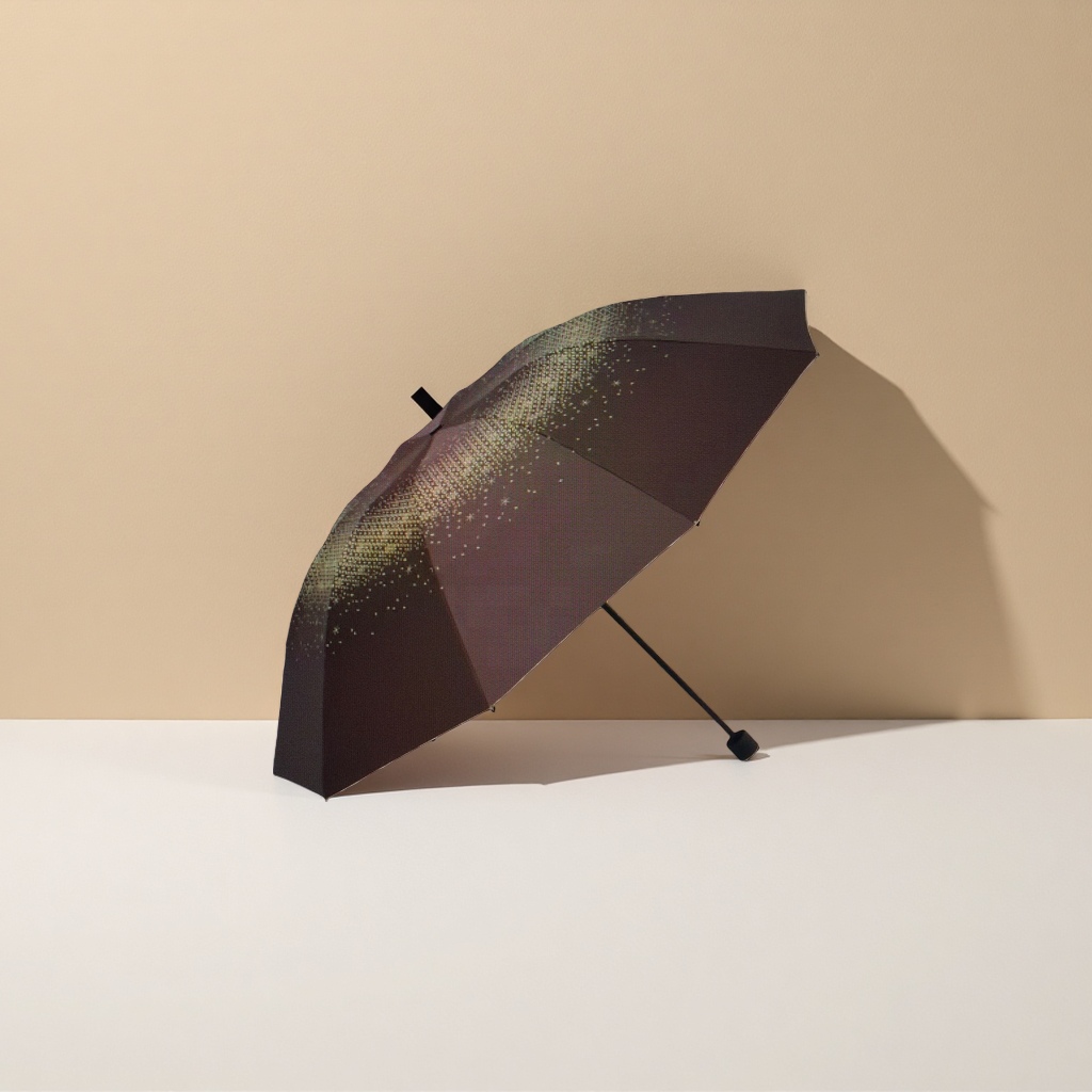 The dark starry sky patterned folding umbrella is waterproof, sun-proof, portable and suitable for both sunny and rainy days details Picture