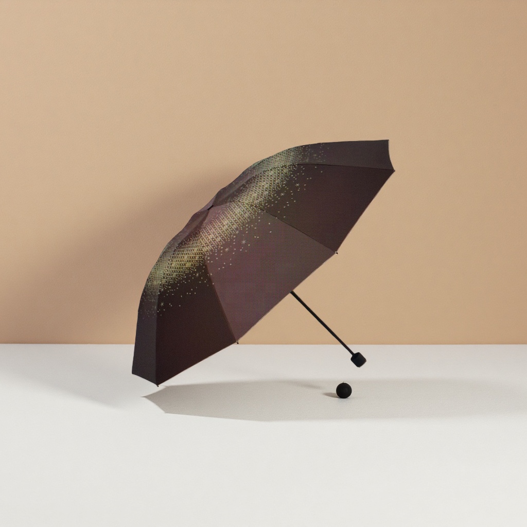 The dark starry sky patterned folding umbrella is waterproof, sun-proof, portable and suitable for both sunny and rainy days