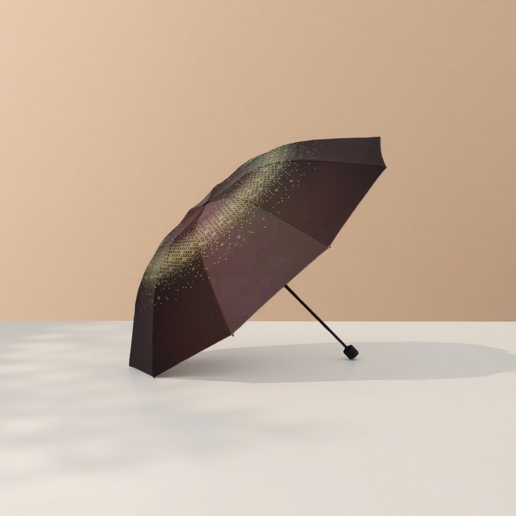 The dark starry sky patterned folding umbrella is waterproof, sun-proof, portable and suitable for both sunny and rainy days Specification image