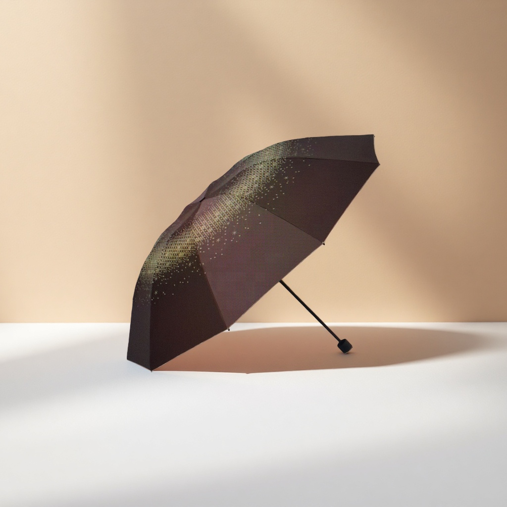 The dark starry sky patterned folding umbrella is waterproof, sun-proof, portable and suitable for both sunny and rainy days Application Scenario