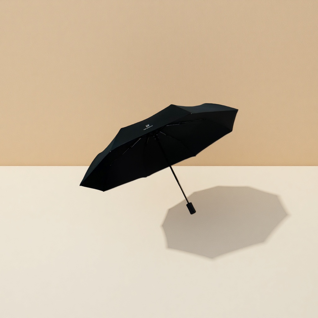 Black fully automatic all-weather umbrella, waterproof, sun-proof, wind-proof, portable folding long handle Application Scenario