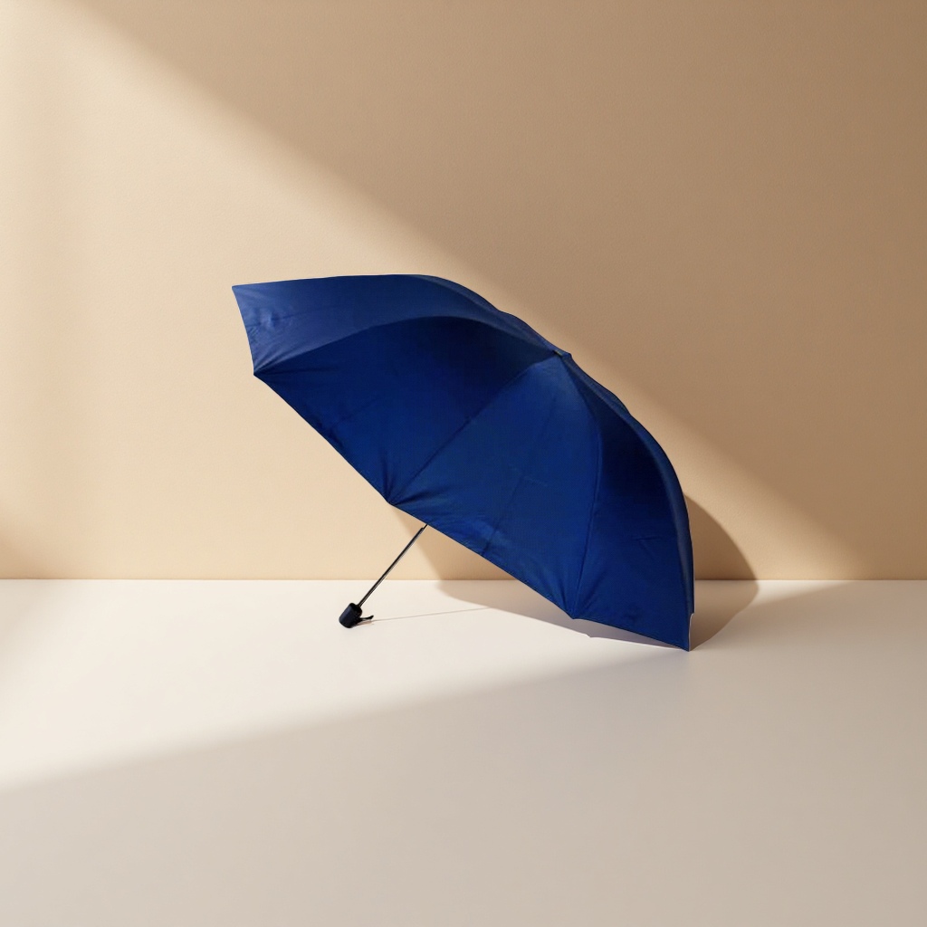 Blue all-weather umbrella, waterproof and sun-proof portable folding sunshade umbrella details Picture