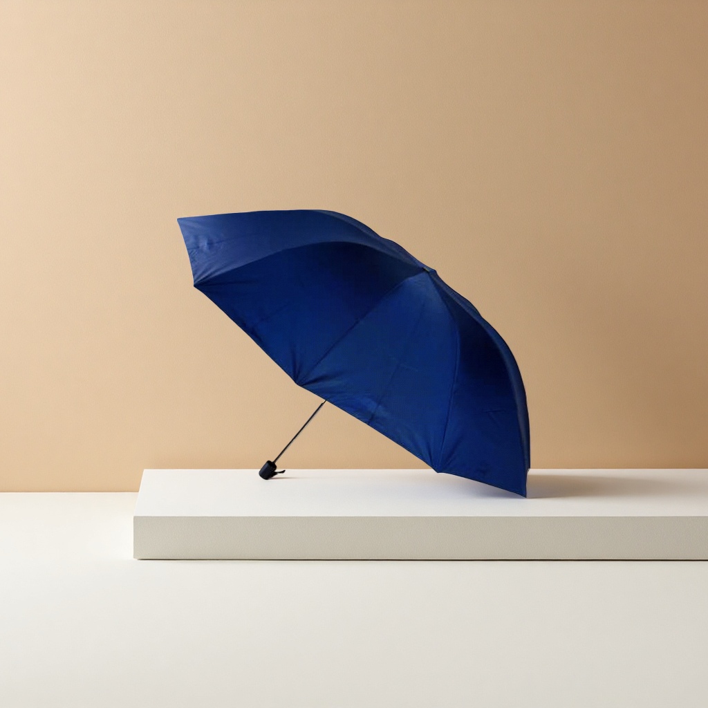 Blue all-weather umbrella, waterproof and sun-proof portable folding sunshade umbrella