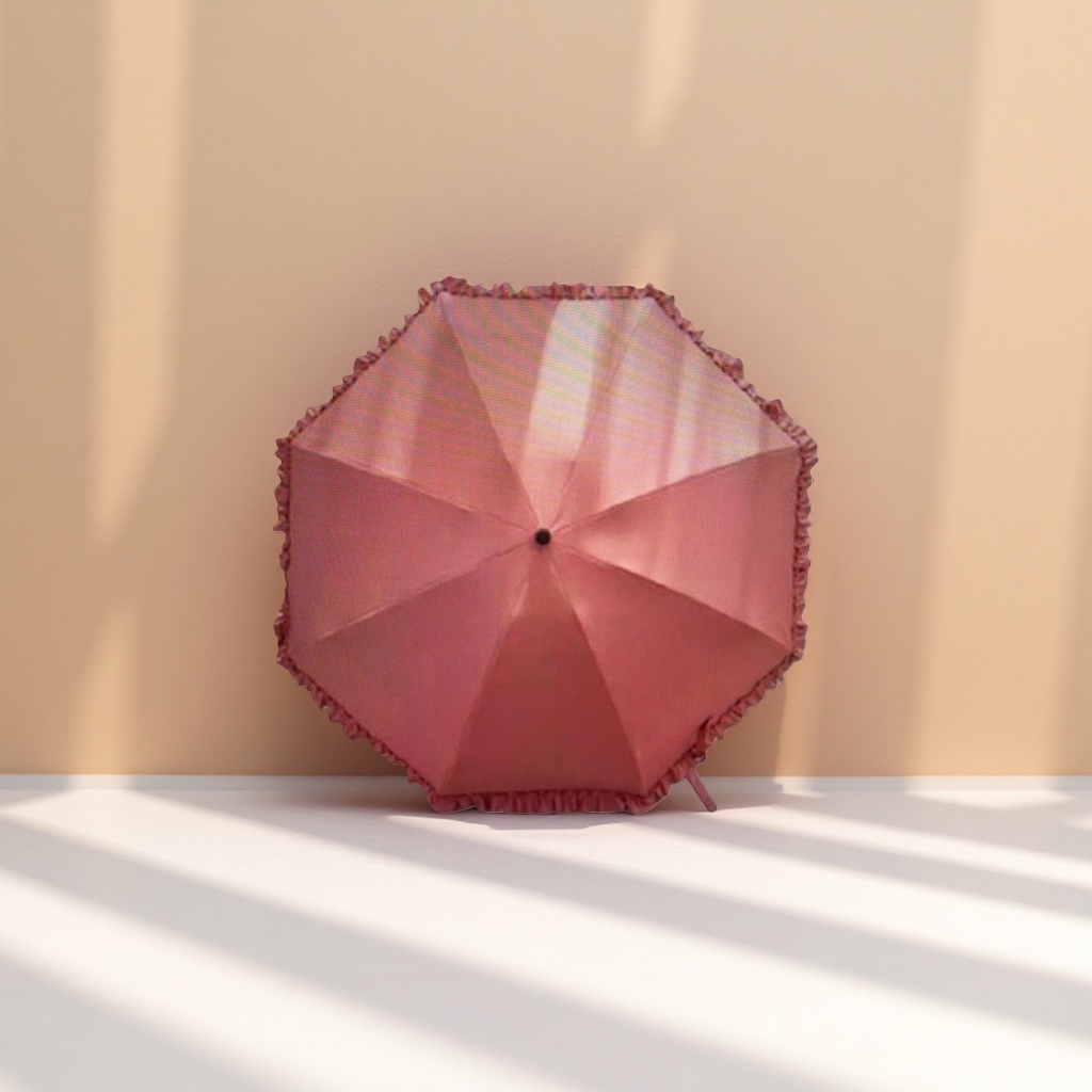 Pink all-weather umbrella, waterproof, sun-proof, lightweight and foldable ladies' sunshade Application Scenario