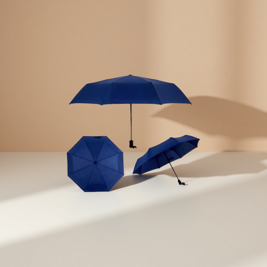 Blue all-weather umbrella, waterproof, sun-proof and sunshade umbrella, lightweight folding umbrella details Picture