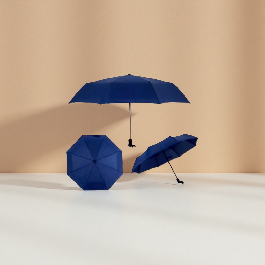 Blue all-weather umbrella, waterproof, sun-proof and sunshade umbrella, lightweight folding umbrella