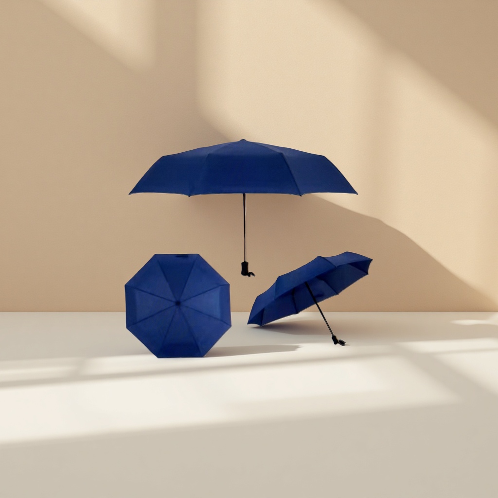 Blue all-weather umbrella, waterproof, sun-proof and sunshade umbrella, lightweight folding umbrella Specification image