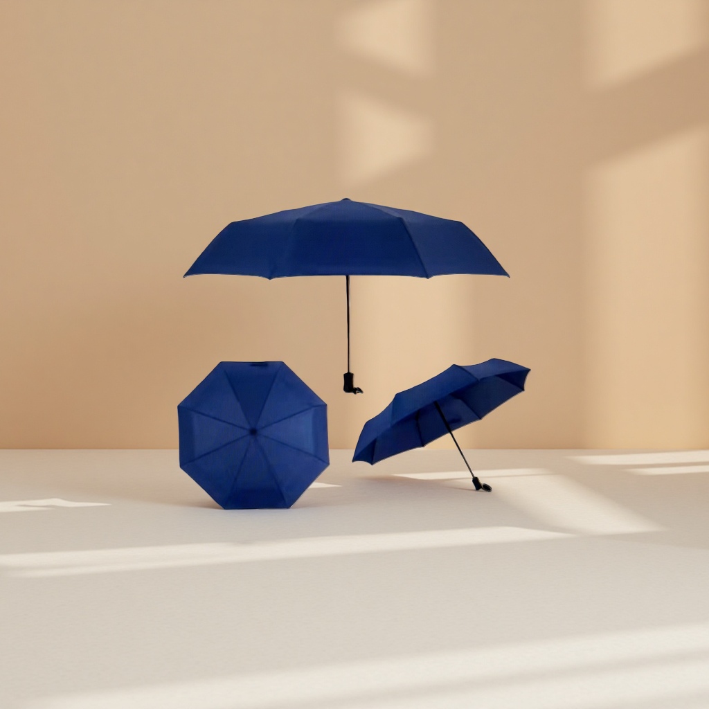 Blue all-weather umbrella, waterproof, sun-proof and sunshade umbrella, lightweight folding umbrella Application Scenario