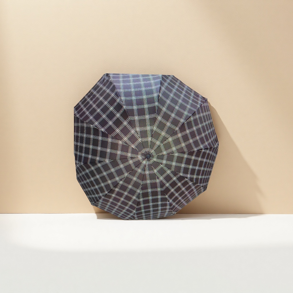 A checkered pattern umbrella for both weather and rain, waterproof and sun-proof, lightweight folding umbrella Specification image
