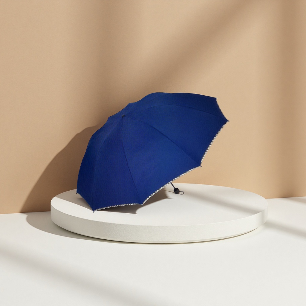 Blue all-weather umbrella, waterproof and sun-proof portable folding sunshade umbrella