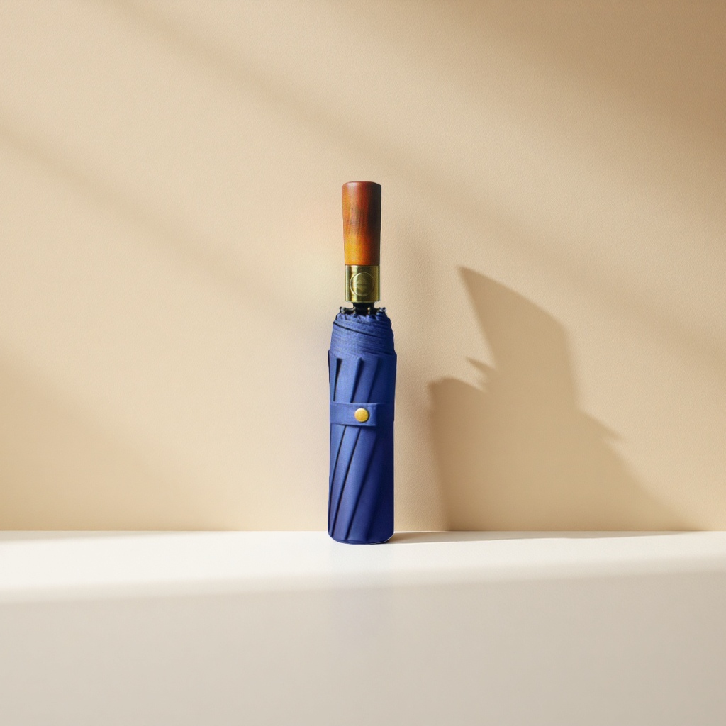 A lightweight, foldable long-handled blue umbrella for both sunny and rainy weather, UV protection, sun protection and shade Specification image