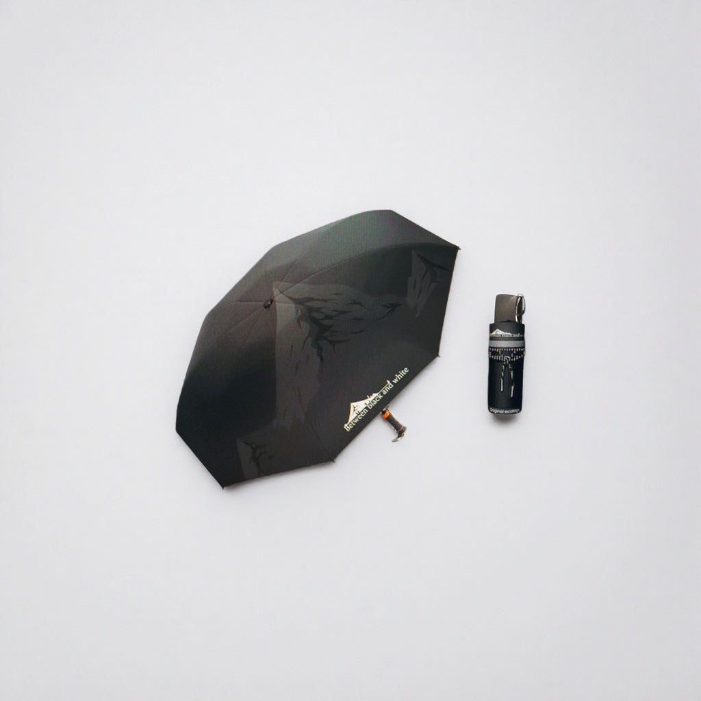 This black umbrella is fashionable, foldable and portable, suitable for both sun protection and rain protection Specification image
