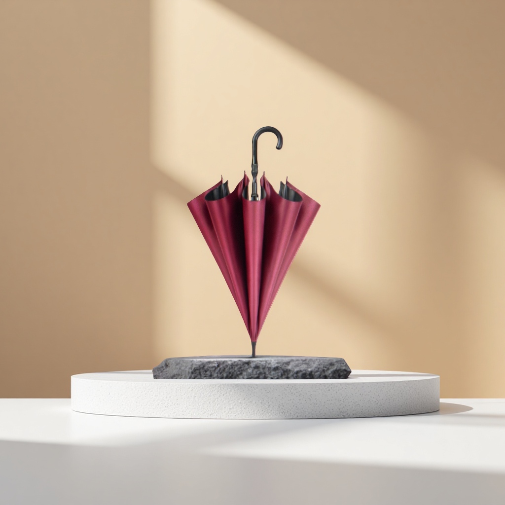 A wine-red self-opening and closing umbrella for both weather and rain, waterproof, sun-proof, lightweight and foldable for ladies Specification image