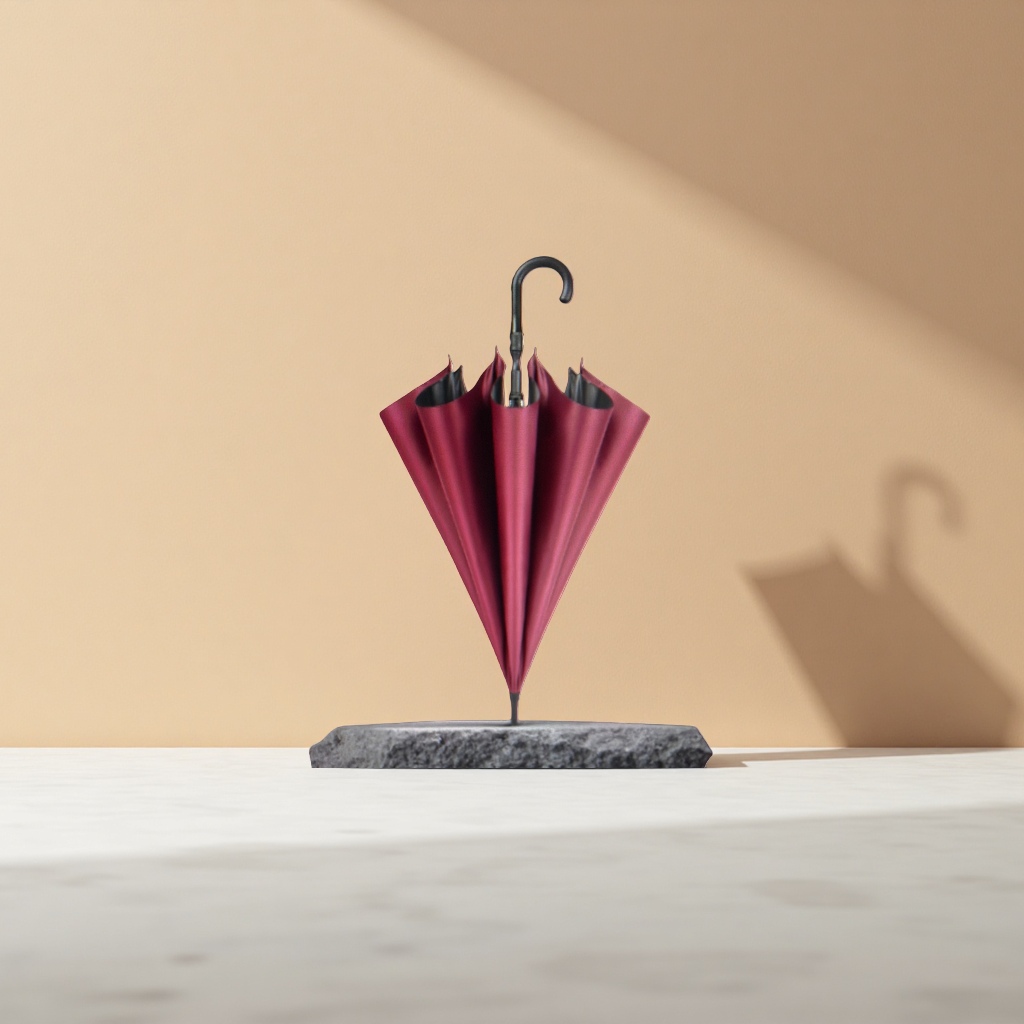 A wine-red self-opening and closing umbrella for both weather and rain, waterproof, sun-proof, lightweight and foldable for ladies Application Scenario