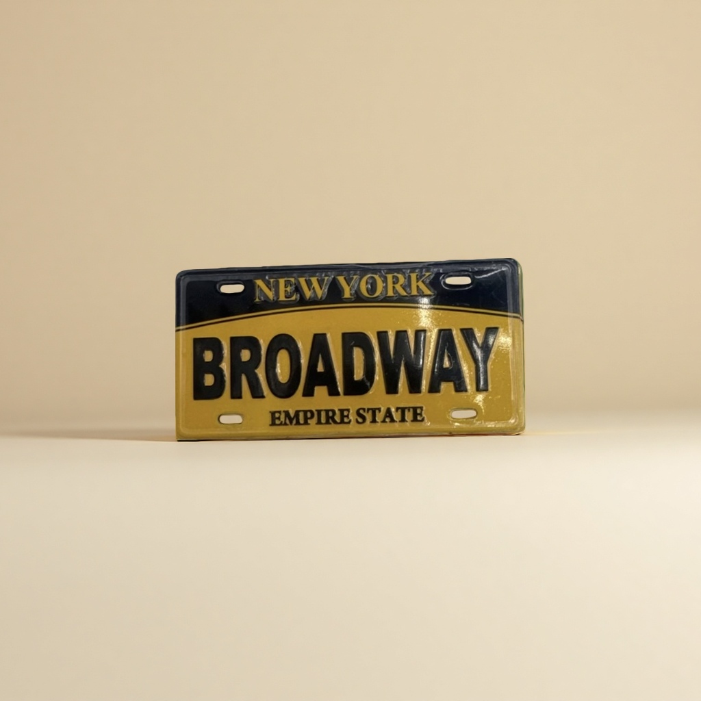 BROADWAY纽约车牌装饰牌复古美式汽车后备箱贴金属贴片冰箱贴冰箱贴冰箱贴冰箱贴